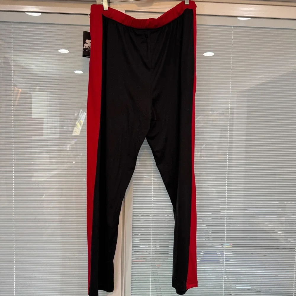 Starter Black Label Mens Large Black Red Stripe Super Soft Track Pants New NWT - Picture 7 of 7